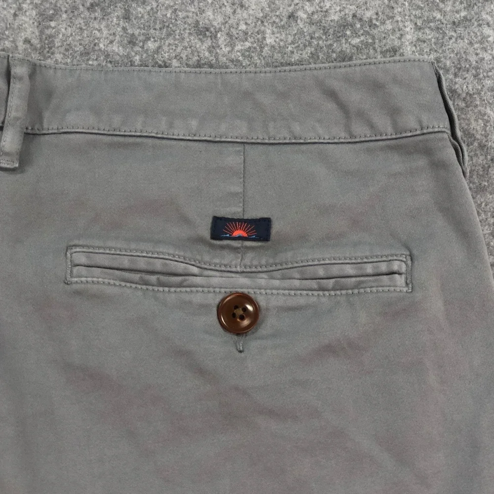 Faherty Mens Chino Shorts 35 Gray Stretch Coastal Casual Pima Cotton Organic